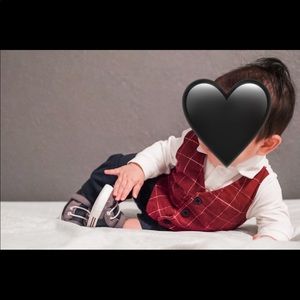 Fall gentleman one piece dapper outfit soft stretchy